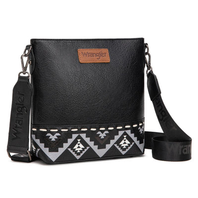 Wrangler Womens Aztec Print Crossbody Bag Black - WG297G-8360BK