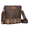 Wrangler Womens Aztec Print Crossbody Bag Coffee - WG297G-8360CF