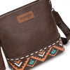 Wrangler Womens Aztec Print Crossbody Bag Coffee - WG297G-8360CF