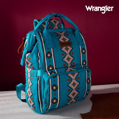 Wrangler Womens Aztec Printed Callie Backpack Turquoise - WG2204-9110-TQ