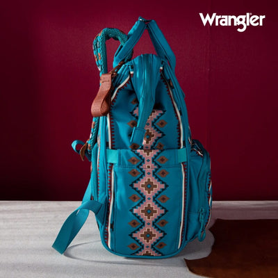 Wrangler Womens Aztec Printed Callie Backpack Turquoise - WG2204-9110-TQ