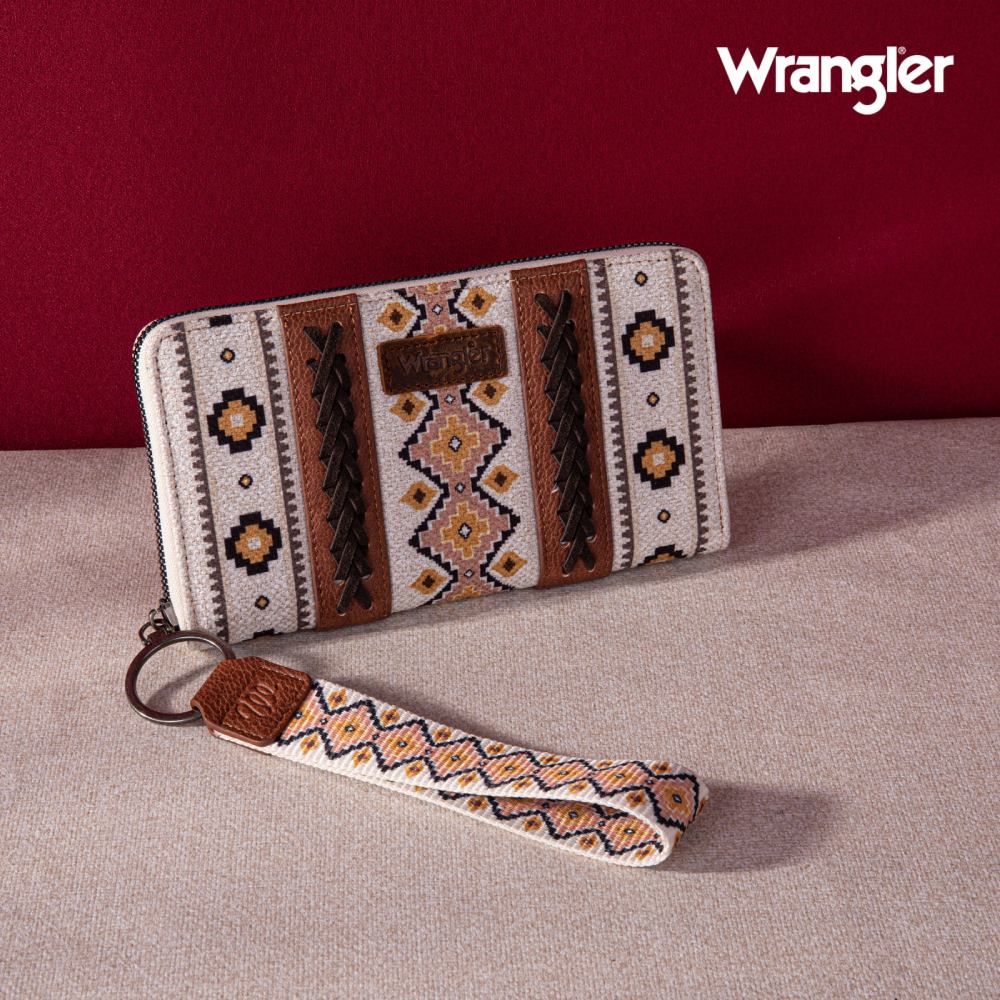 Wrangler Womens Aztec Southwestern Pattern Wristlet Wallet