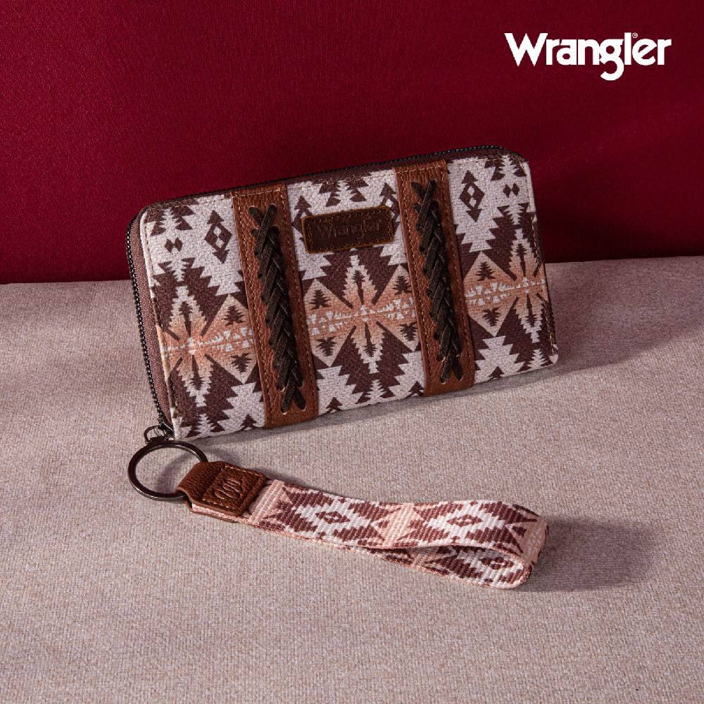 Wrangler Womens Aztec Southwestern Pattern Wristlet Wallet