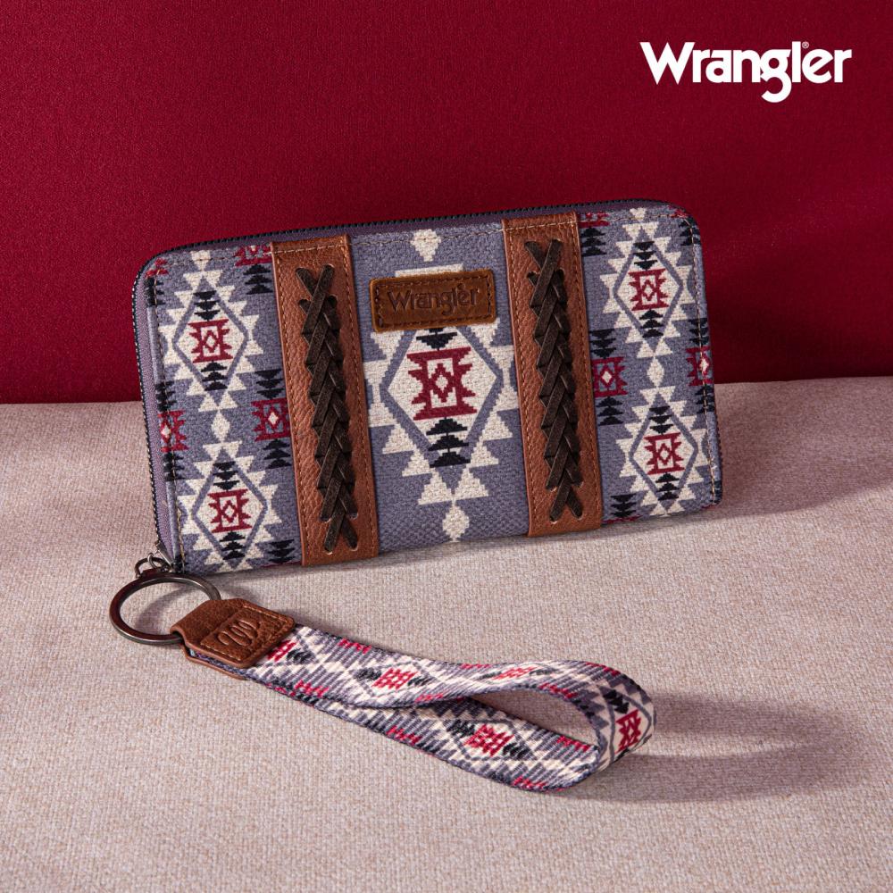 Wrangler Womens Aztec Southwestern Pattern Wristlet Wallet