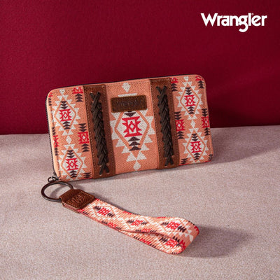 Wrangler Womens Aztec Southwestern Pattern Wristlet Wallet