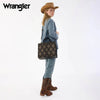 Wrangler Womens Aztec Studded Denim Tote/Crossbody Bag Black - WG435-8119BK