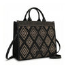 Wrangler Womens Aztec Studded Denim Tote/Crossbody Bag Black - WG435-8119BK