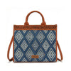 Wrangler Womens Aztec Studded Denim Tote/Crossbody Bag Jean - WG435-8119JN