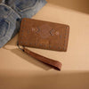 Wrangler Womens Aztec Studded Zip-Around Wallet Brown - WG333-W006BR