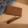 Wrangler Womens Aztec Studded Zip-Around Wallet Brown - WG333-W006BR