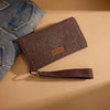 Wrangler Womens Aztec Studded Zip-Around Wallet Coffee - WG333-W006CF