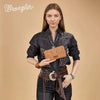 Wrangler Womens Aztec Studded Zip-Around Wallet Light Brown - WG333-W006LBR