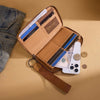 Wrangler Womens Aztec Studded Zip-Around Wallet Light Brown - WG333-W006LBR