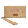 Wrangler Womens Aztec Studded Zip-Around Wallet Tan - WG333-W006TN