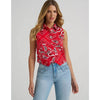 Wrangler Womens Bandana Print Shirt Vest Red - 112379495