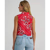Wrangler Womens Bandana Print Shirt Vest Red - 112379495