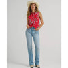 Wrangler Womens Bandana Print Shirt Vest Red - 112379495