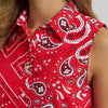 Wrangler Womens Bandana Print Shirt Vest Red - 112379495