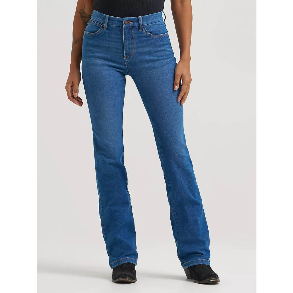 Wrangler Womens BESPOKE High Rise Bootcut Jeans Pearl - 112374971
