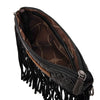 Wrangler Womens Black Vintage Fringe Crossbody Bag