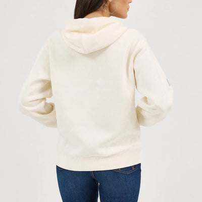 Wrangler Womens Bold Logo Hoodie Icy White - 112371540