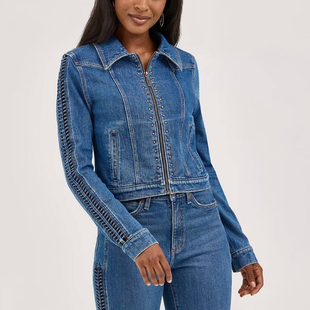 Wrangler Womens Braided Denim Jacket - 112371721