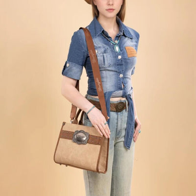 Wrangler Womens Buckle Tote/Crossbody Tan - WG250-81202TN