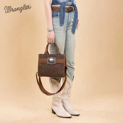 Wrangler Womens Buckle Tote/Crossbody Coffee - WG250-81202CF