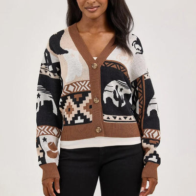 Wrangler Womens Western Cropped Cardigan