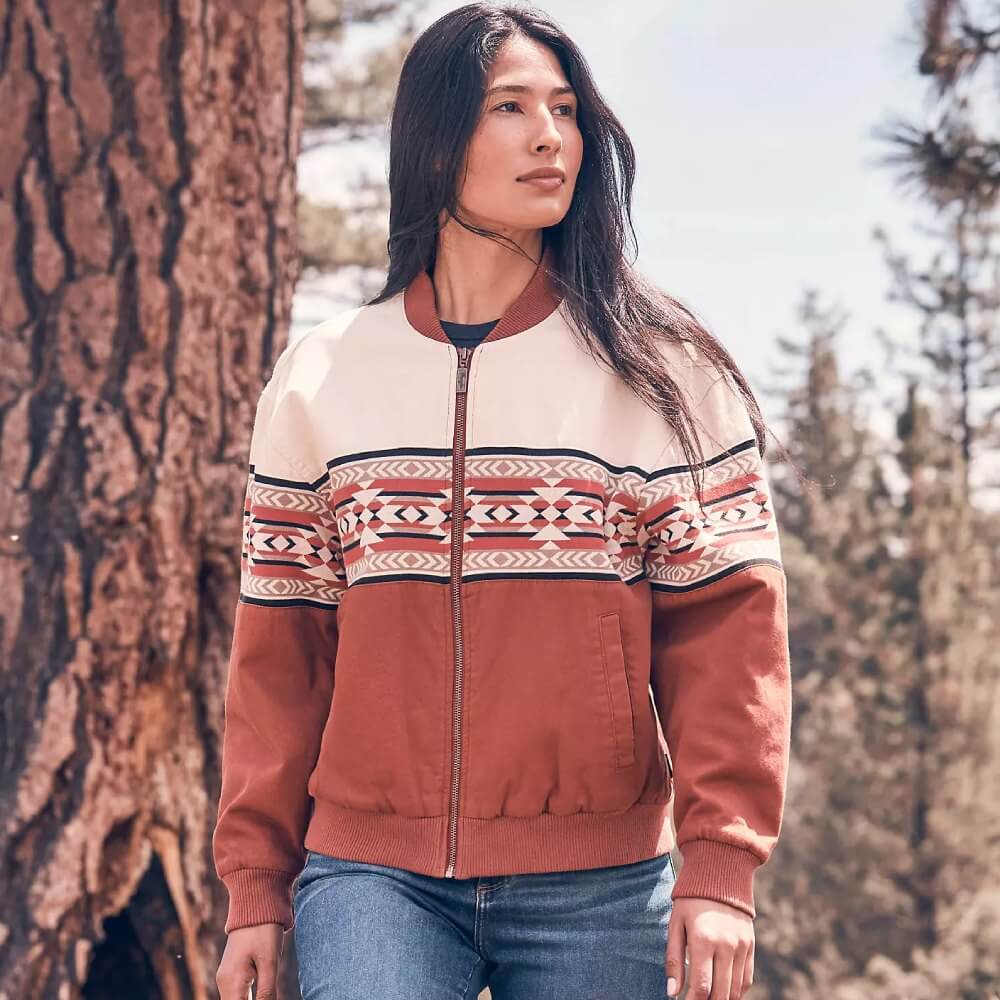 Wrangler Womens Checotah Bomber Jacket Cream Slice - 112382791