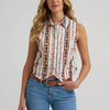 Wrangler Womens Checotah Print Shirt Vest Cream Off White - 112379511