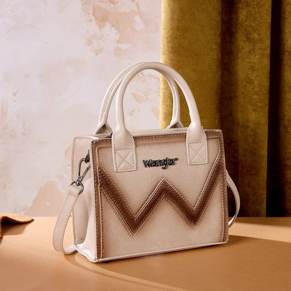 Wrangler Womens Chevron Stitch Tote Crossbody Bag Tan - WG480-518TN