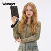Wrangler Womens Chevron Stitch Zip Around Wristlet Wallet Black - WG480-W006BK