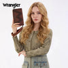 Wrangler Womens Chevron Stitch Zip Around Wristlet Wallet Brown - WG480-W006BR