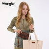 Wrangler Womens Chevron Stitch Zip Around Wristlet Wallet Brown - WG480-W006BR