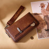Wrangler Womens Chevron Stitch Zip Around Wristlet Wallet Brown - WG480-W006BR