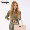 Wrangler Womens Chevron Stitch Zip Around Wristlet Wallet Tan - WG480-W006TN