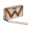 Wrangler Womens Chevron Stitch Zip Around Wristlet Wallet Tan - WG480-W006TN