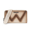 Wrangler Womens Chevron Stitch Zip Around Wristlet Wallet Tan - WG480-W006TN