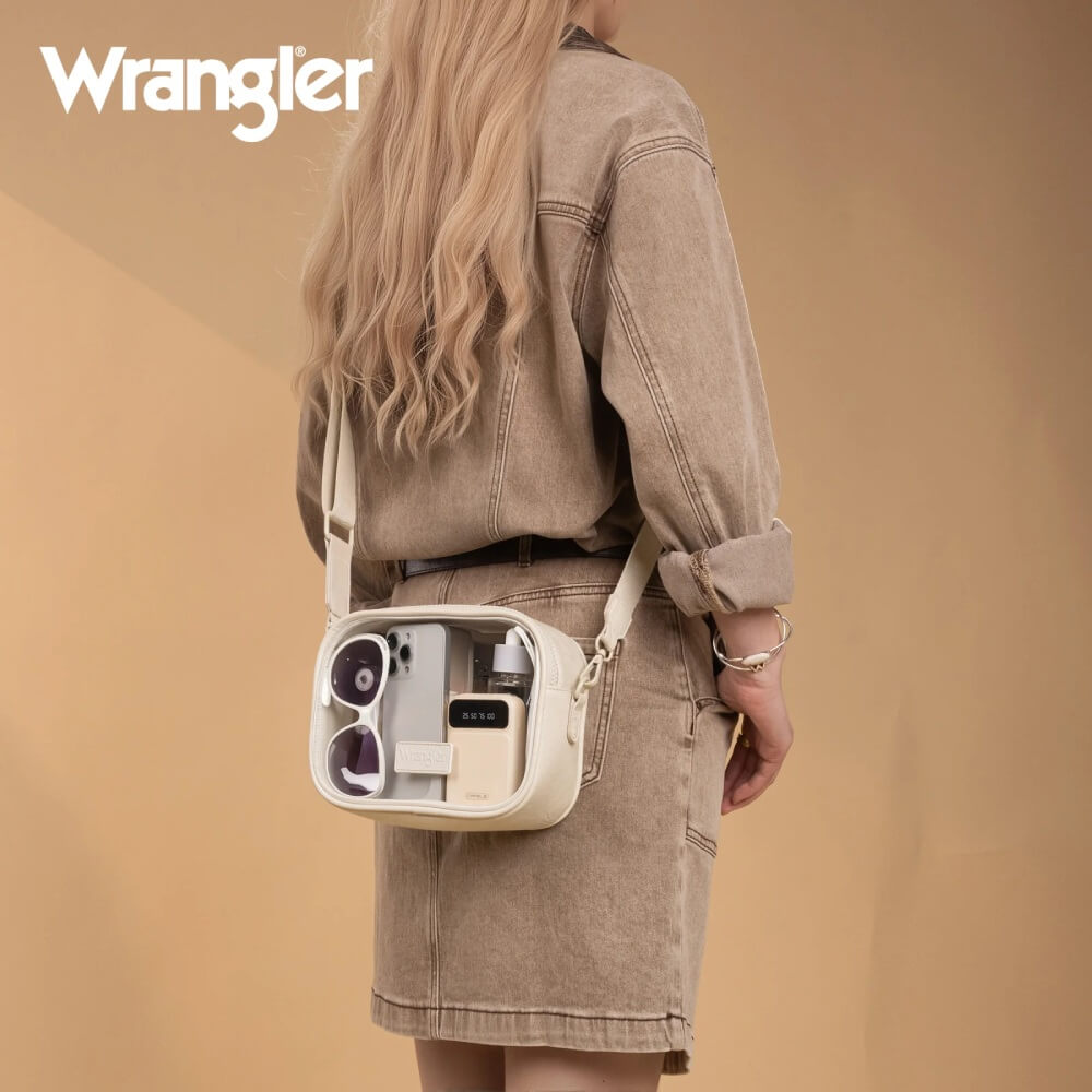 Wrangler Womens Clear Crossbody/Stadium Bag Beige - WG229-603BG