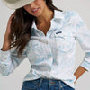 Wrangler Womens Country Toile Western Slim Snap Shirt - 112375191