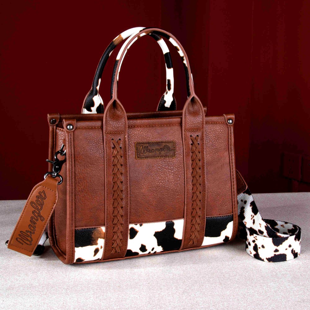 Wrangler Womens Cow Print Concealed Carry Tote/Crossbody