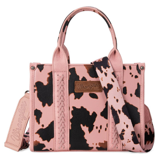 Black & Brown Cow Print Satchel with outlet Crossbody Strap