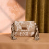 Wrangler Womens Cow Print Fringe Crossbody Bag Tan - WG444-1818TN