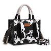 Wrangler Womens Cow Print Tote/Crossbody Black - WG386-8120SBK