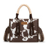 Wrangler Womens Cow Print Tote/Crossbody Coffee - WG386-8120SCF