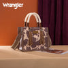 Wrangler Womens Cow Print Tote/Crossbody Light Coffee- WG386-8120SLCF