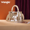 Wrangler Womens Cow Print Tote/Crossbody Tan - WG386-8120STN