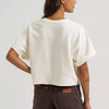 Wrangler Womens Crew Sweatshirt T-Shirt Cream - 112379514