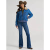 Wrangler Womens Denim Sherpa-Lined Bomber Jacket Denim - 112382738